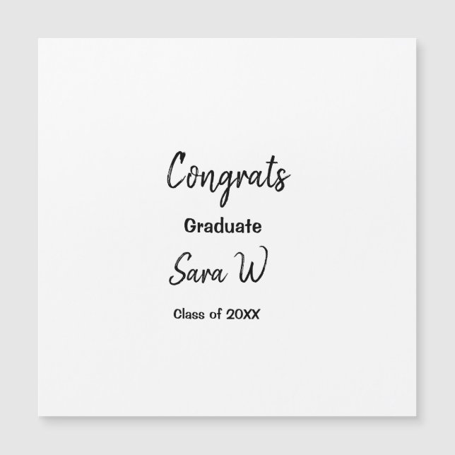 Grattis klass år namn skola kol magnetisk inbjudningskort (Framsida)