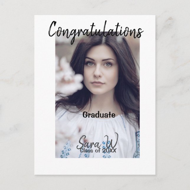 Grattis klass av år namn skola kol vykort (Framsida)