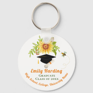 Grattis klass av Blommigt blomma i studenten Nyckelring