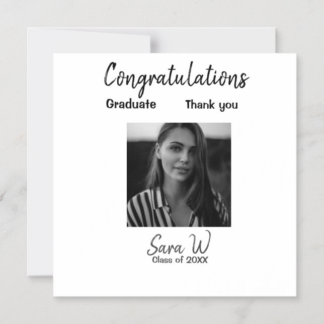 Grattis klass tillägg år namn skola kol magnetisk inbjudningskort (Framsida)