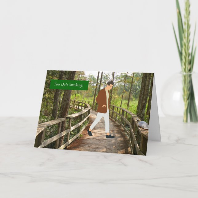 Grattis-kort för att avsluta rökmannen kort (Framsida)
