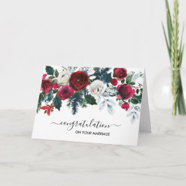 Grattis kort för Burgundy Winter Flowers