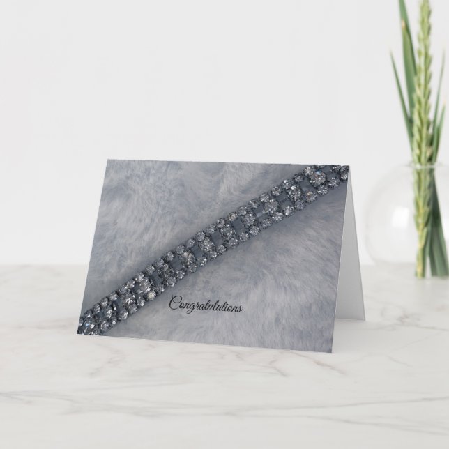 Grattis kort för diamanter och Päls Bröllop (Framsida)