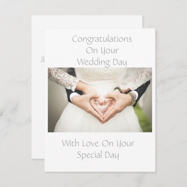 Grattis-kort för elegant Personlig Bröllop Julkort (Fram/baksida)