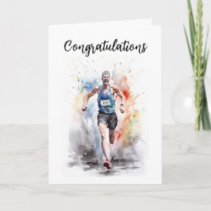 Grattis kort för en maratonspringer