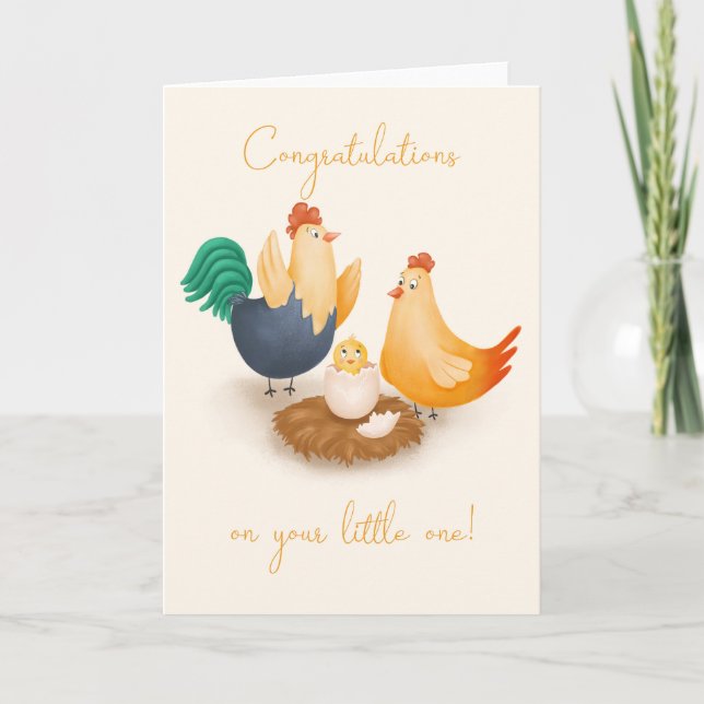 Grattis-kort för nyfödd bebis Cute Baby Chick Kort (Framsida)