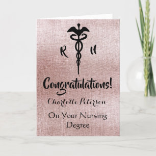Grattis kort för ro Guld Nurse Studenten