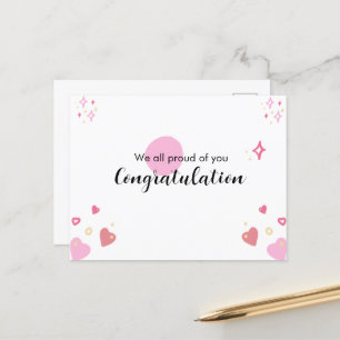 Grattis kort för rosa Studenten