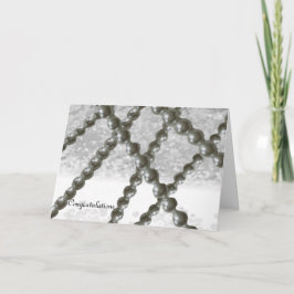 Grattis kort för svart och vitt pärlpärl Bröllop