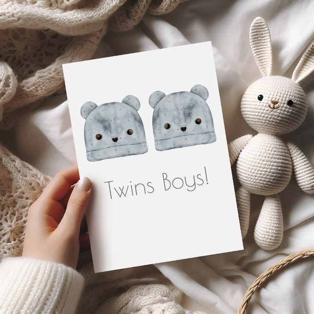 Grattis-kort för Twin Boys Boho Baby Kort (Skapare uppladdad)