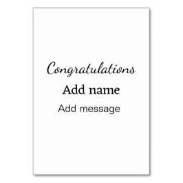 Grattis lägger till namn-meddelande enkelt student bordsnummer