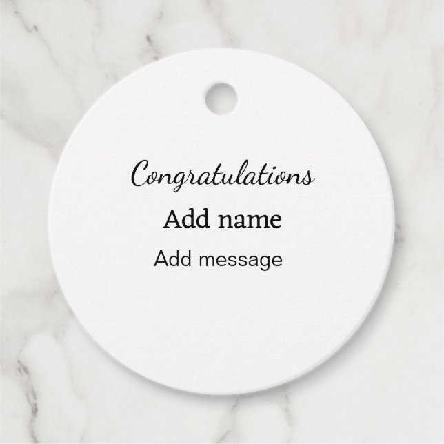 Grattis lägger till namn-meddelande enkelt student gåvor etiketter (Framsida)