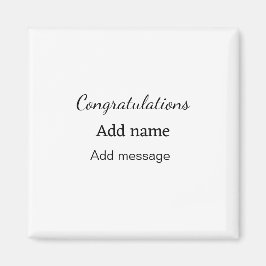 Grattis lägger till namn-meddelande enkelt student magnet