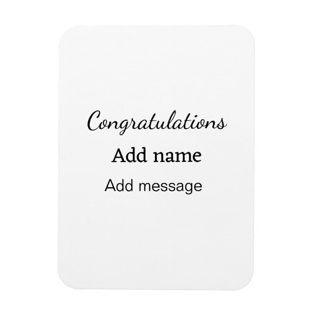 Grattis lägger till namn-meddelande enkelt student magnet (Vertikal)