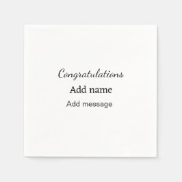 Grattis lägger till namn-meddelande enkelt student pappersservett
