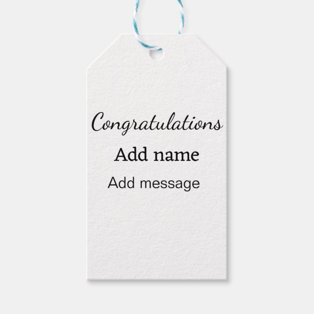 Grattis lägger till namn-meddelande enkelt student presentetikett (Framsidan)