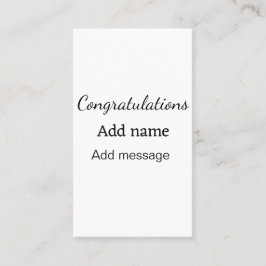 Grattis lägger till namn-meddelande enkelt student visitkort