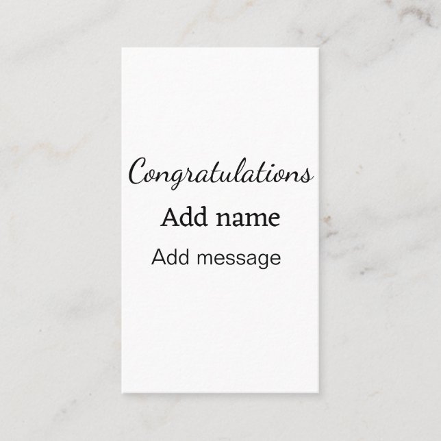 Grattis lägger till namn-meddelande enkelt student visitkort (Framsida)
