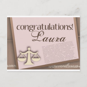 Grattis Law School Student Meddelande Vykort
