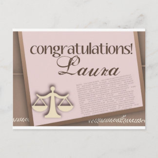 Grattis Law School Student Meddelande Vykort