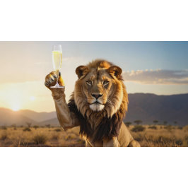 Grattis Lejon Rund Kudde