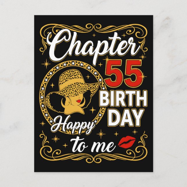 Grattis Leopard Hatt Kvinna 55-årsdag Helg Vykort (Framsida)