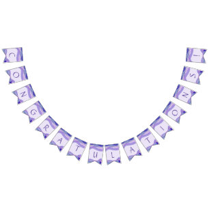 Grattis Lila Lavender Geometric Mönster Vimplar