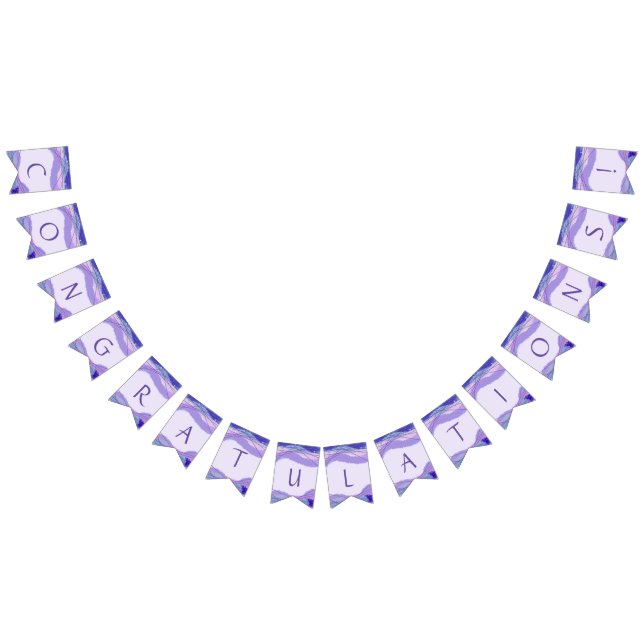 Grattis Lila Lavender Geometric Mönster Vimplar (Alla)