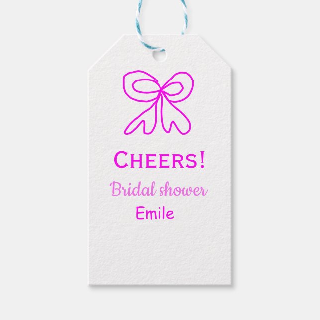 Grattis lila rosa slinga bröllopsfest lägg till na presentetikett (Framsidan)