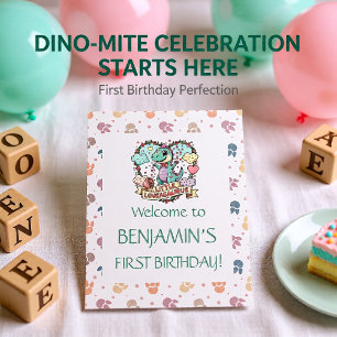 Grattis lilla Dino på födelsedagen Kort
