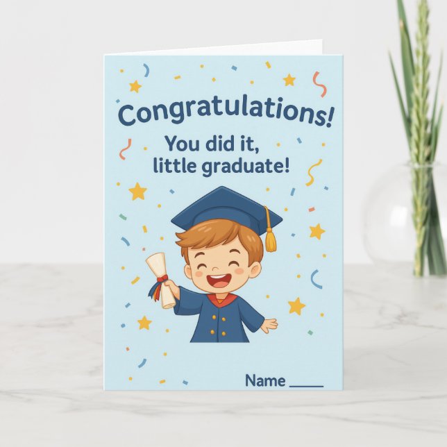 Grattis lilla examen – Barns examensfirande  Tack Kort (Framsida)