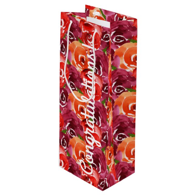 Grattis Ljus Akvarell Blommor (Framsidan Vinklad)