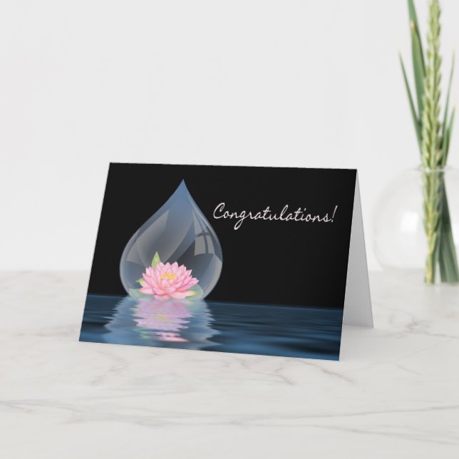 GRATTIS - LOTUSBLOMMA I WATERDROP KORT (Framsida)