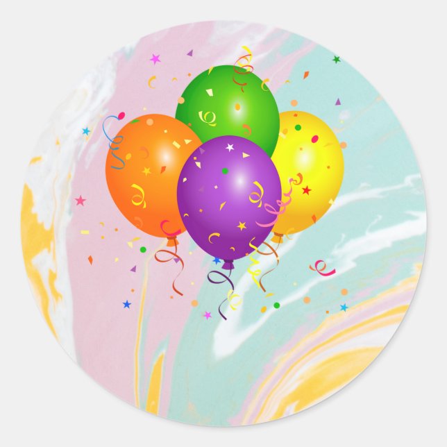 Grattis-mall Runt Klistermärke (Framsida)