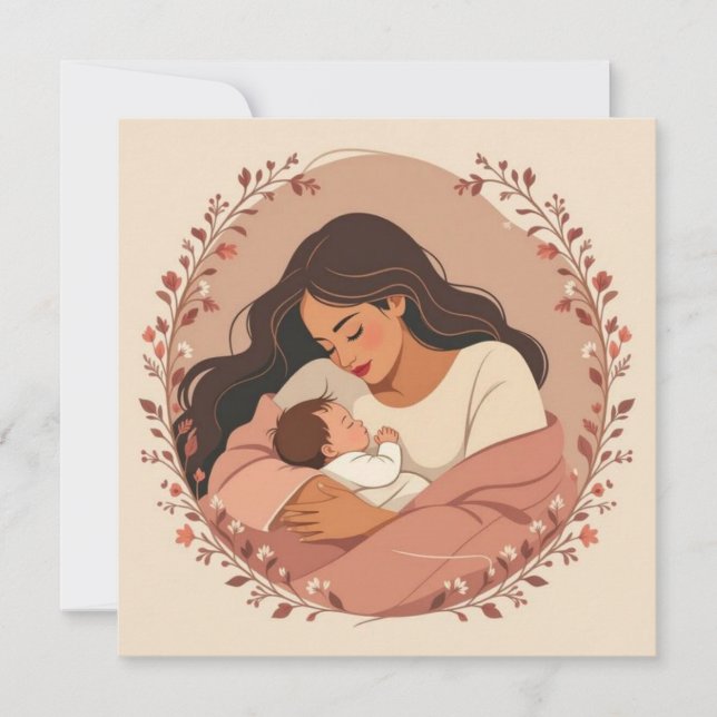 Grattis mamma ny mamma kort (Framsida)