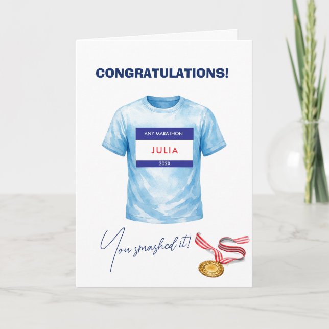 Grattis Maratonlöpare Kort (Framsida)