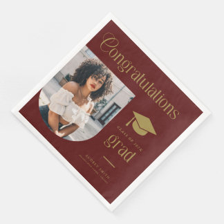 Grattis Maroon Gold Grad Foto Arch Pappersservett