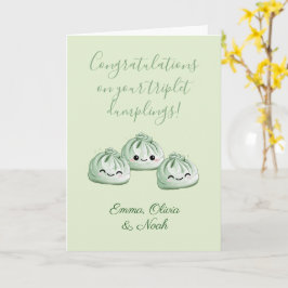 Grattis med dina trillingar, söta dumplings kort
