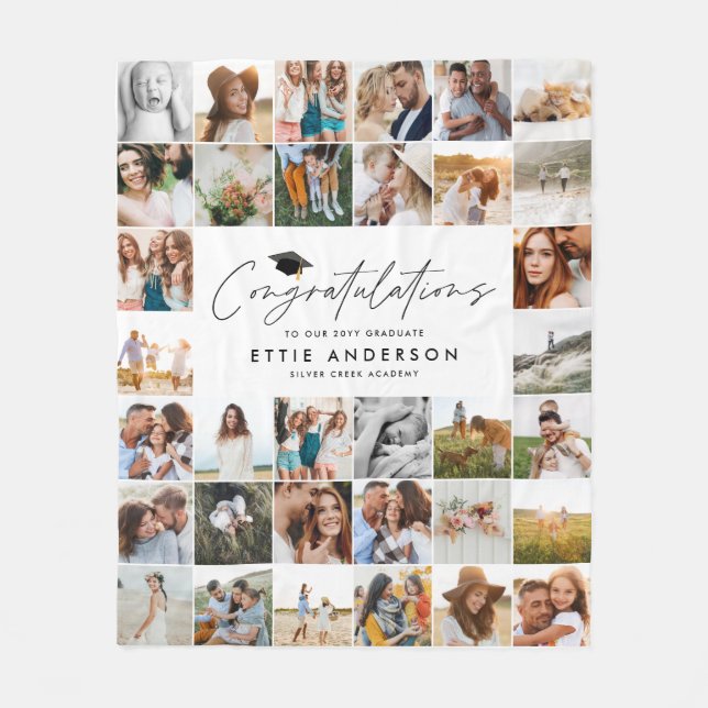 grattis med flera foto i Studenten Fleecefilt (Framsidan)