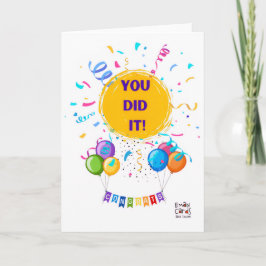 Grattis med konfetti och ballonger kort