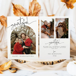 Grattis, minimalistisk Family Thanksgiving-kort Julkort