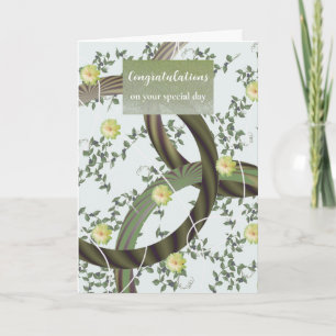 Grattis Modern Blommig Gröna Rankor Kort