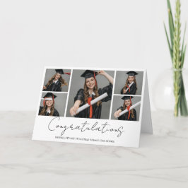 Grattis Modern Foto Collage Examens Foto Kort