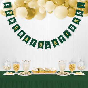 Grattis Modern Grön Guld Parti Vimplar