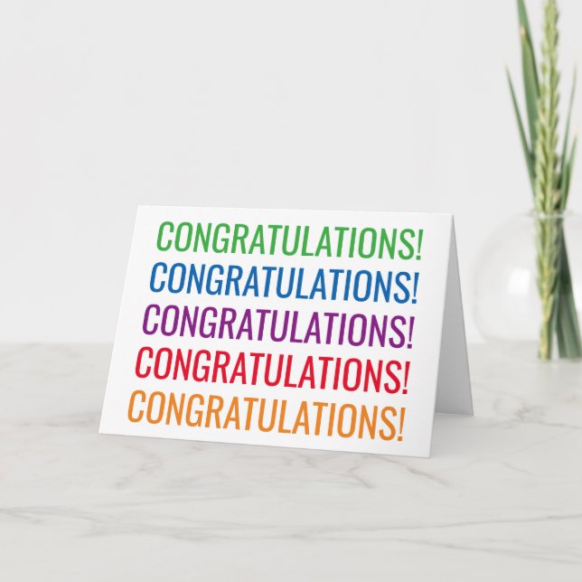 Grattis modern typografi gratulationskort kort (Framsida)