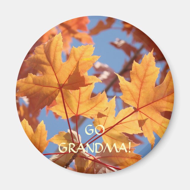 GRATTIS MORMOR! Presentmagneter Höstlöv Fallande T Magnet (Framsidan)