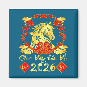 Grattis Nam Moi 2026 Tet Vietnamesiskt Lunärt Nyår Magnet
