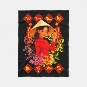 Grattis Nam Moi Tet Binh Ngo 2026 vietnamesisk fli Fleecefilt