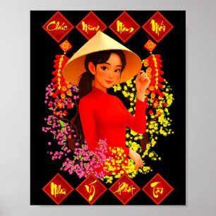 Grattis Nam Moi Tet Binh Ngo 2026 vietnamesisk poj Poster