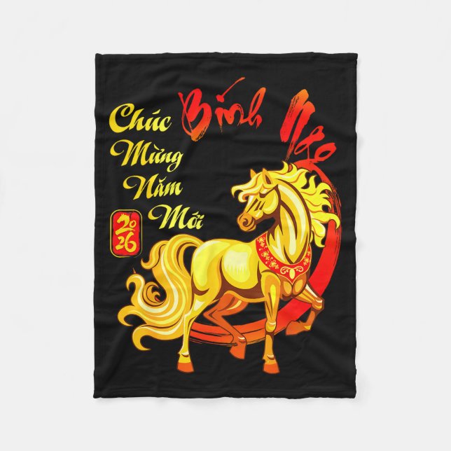 Grattis Nam Noi Binh Ngo Vietnamesiska Nyår Fleecefilt (Framsidan)